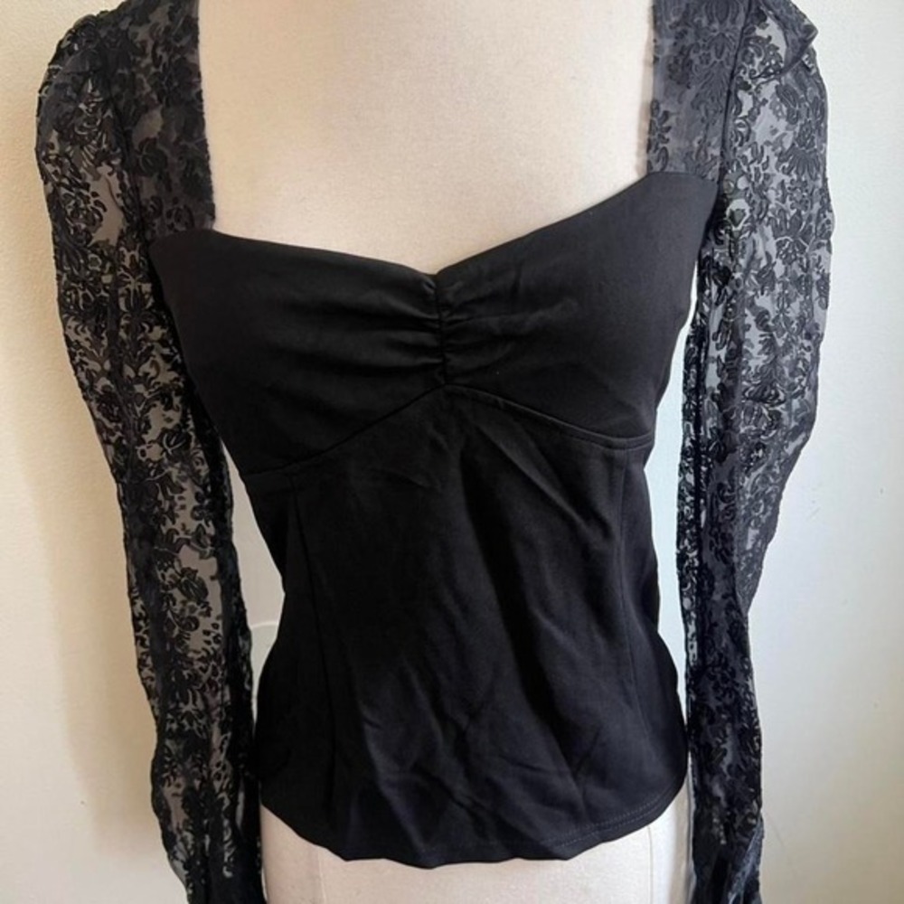Killstar x its black friday agnes burnout velvet lace top sweetheart